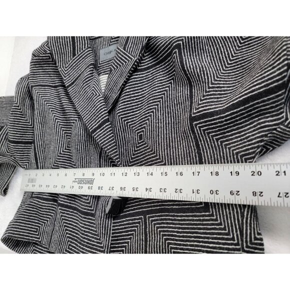 OSKA Womens Sz 1 Gray White Stripes Wool One Button Career Work Blazer Jacket - Picture 7 of 8